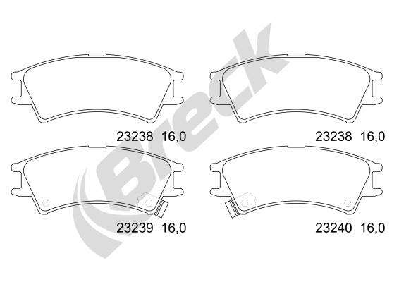 Brake Pad Set, disc brake - 23238 00 702 10 BRECK
